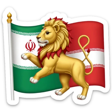 Iran flag lion sticker