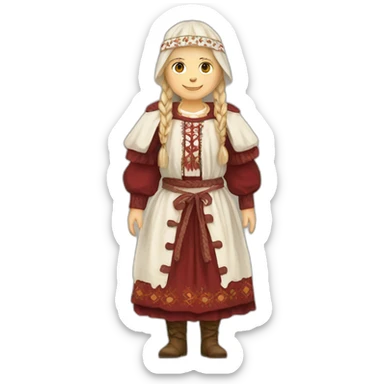 latvian folk costume full body sticker