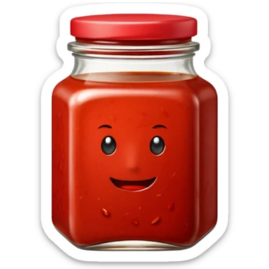 chilli bean sauce in a short wide neck square jar sticker