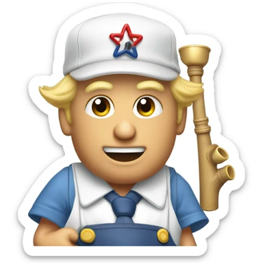  trump as the plumber with horns and bagpipes sticker