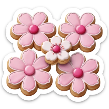 Cherry blossom shaped cookies  sticker