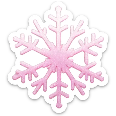 Light Pink sparkly snowflake sticker
