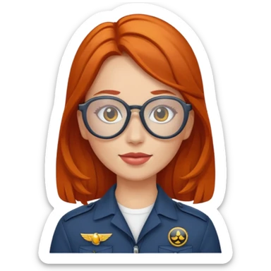 pilote femme rousse avec lunette de soleil sticker