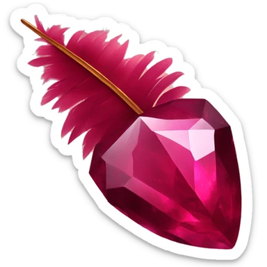 ruby gem wearing a feather sticker