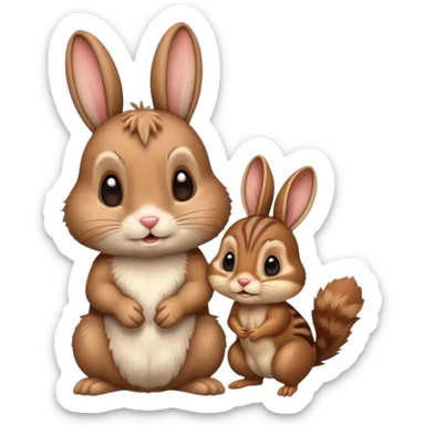 Bunny and chipmunk  sticker