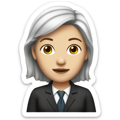 white woman with brown hair with lawyer clothes  sticker