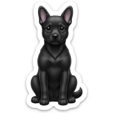 dog silhouette sitting with a raised paw sticker