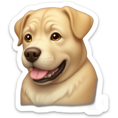 fat dwarf labrador sticker