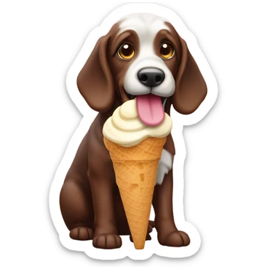 Cane bassotto che mangia gelato sticker