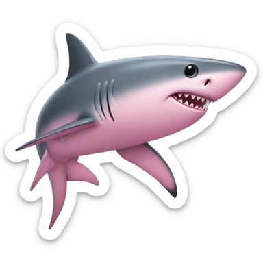pink shark  sticker