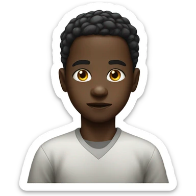 black hatian kid with a messed up flattop sticker
