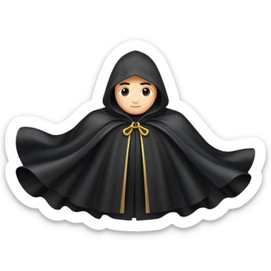A black cloak floating in the air, without a person sticker