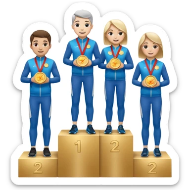 show people is first, second and third place sticker