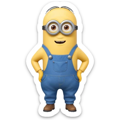A yellow minion showing his butt sticker