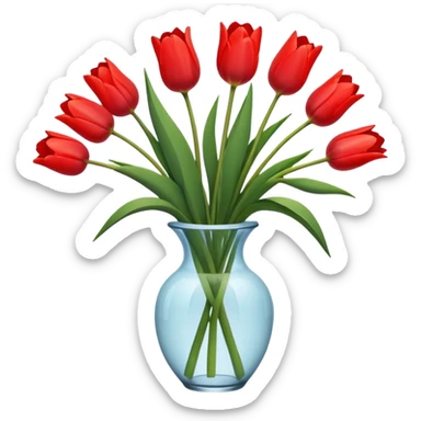 Minimalistic flat vector icon, iOS style, thin black contour on white background. Flower bouquet arranged in a simple vase. Clean, elegant, no text, no shadows.
 sticker