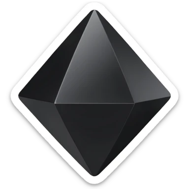 3d diamond shape matte black. diamond shape like on a playing card sticker