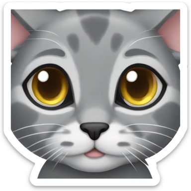 lop-eared gray cat sticker