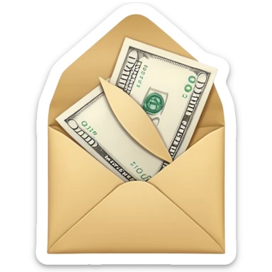Salary enclosed in an envelope sticker