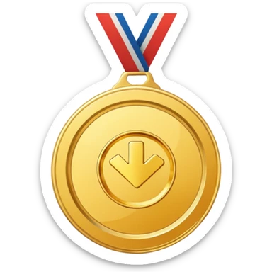 gold medal no face sticker