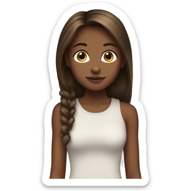  brown hair lil' brown skin teen girl skinny tall 15 years old emoji sticker