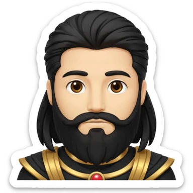 Saturn, God of Time from Gods and Goddesses with black hair and beard, black outfit sticker
