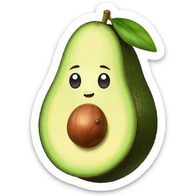 Avocado che fa la linguaccia pensosamente  sticker