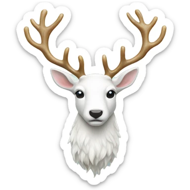 White stag with glistening antlers  sticker