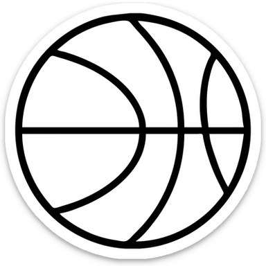 Basketball with detailed lines showing the seams sticker