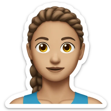 brown hair girl track and field sticker