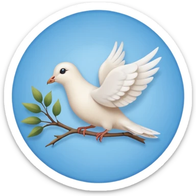 A sky-blue circle and a ☑️ Little dove  sticker