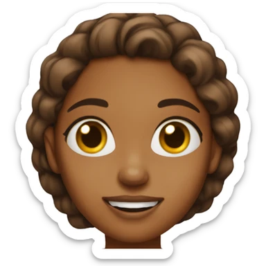 Brown girl with omg face sticker