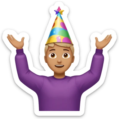 A person with the arms opened like the celebration of bellingham sticker