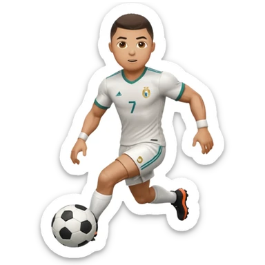 Ronaldo dribbling with a football sticker