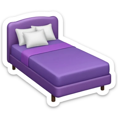 emoji de cama de valoracion de fisioterapia color morado  sticker
