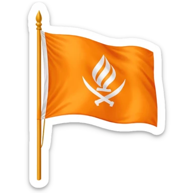 Use orange flag and sikh emoji this 🪯 and make sure emoji fit in Flag  sticker