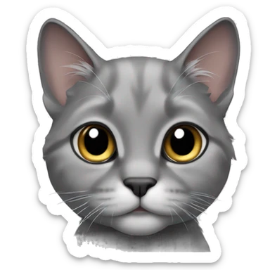 Gray lop-eared cat sticker