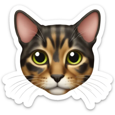 create a tortishell cat with christmas  sticker