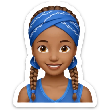 short black woman with braids and a blue bandana sticker