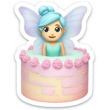Fairy pastel cake sticker