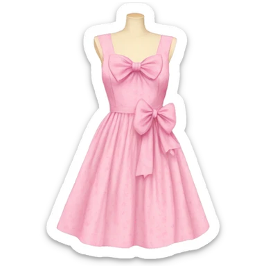 Pink bow Vintage dress  sticker
