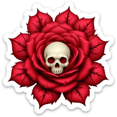 gothic rose with skulls sticker