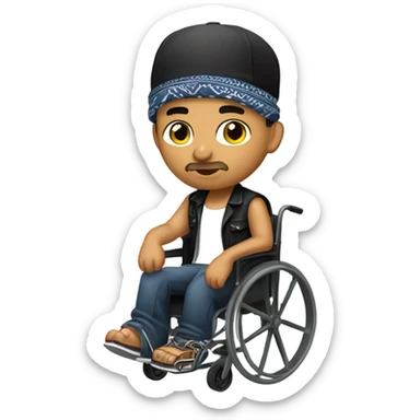 A Mexican cholo in a wheelchair  sticker