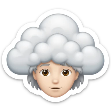 zoned out face with clouds floating around its head sticker