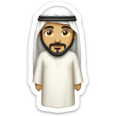 A Saudi sheikh wearing a mashallah sticker