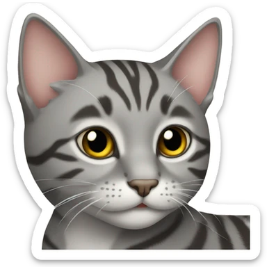 grey tabby cat sticker