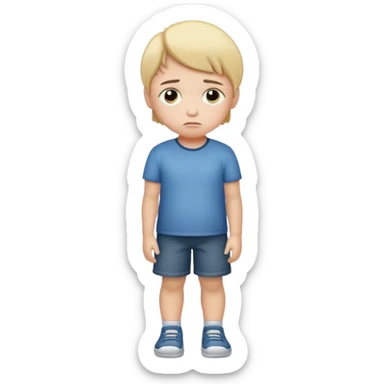 sad child full body sticker