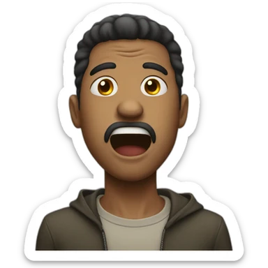 man biting his lower lip sticker