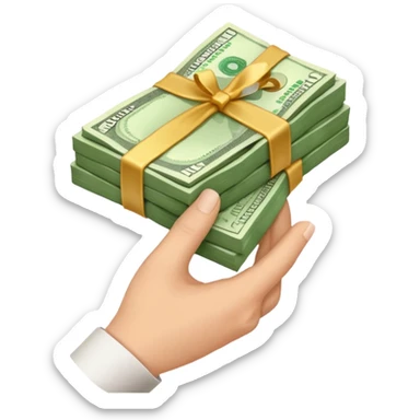 a emoji holding money like this emoji 😀 with a hand holding this 💵 sticker