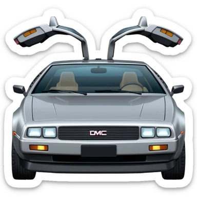 Silver DMC 12 Delorean sticker