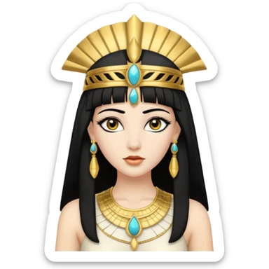 Cleópatra branca cabelos preto sticker